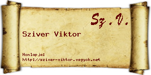 Sziver Viktor névjegykártya